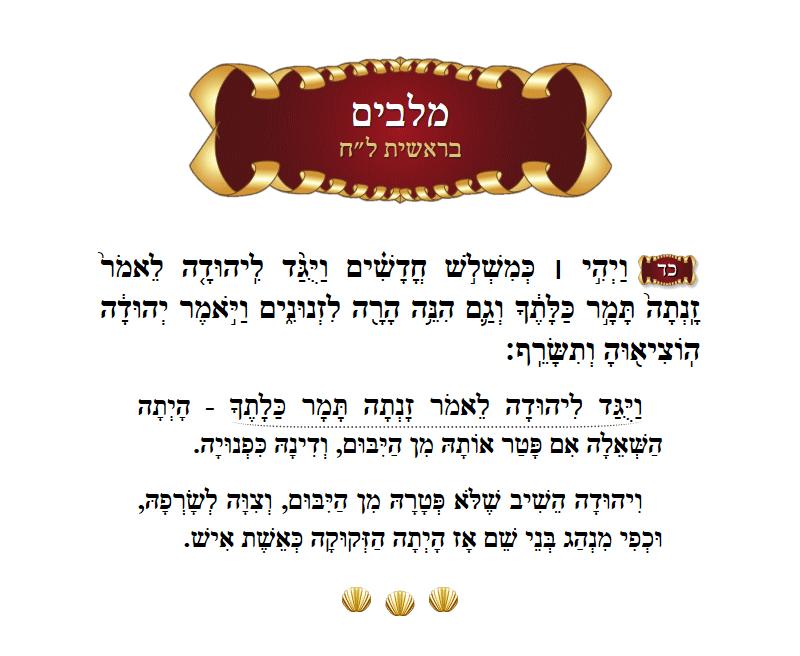 malbim Bereishis Chapter 38 Verse 24