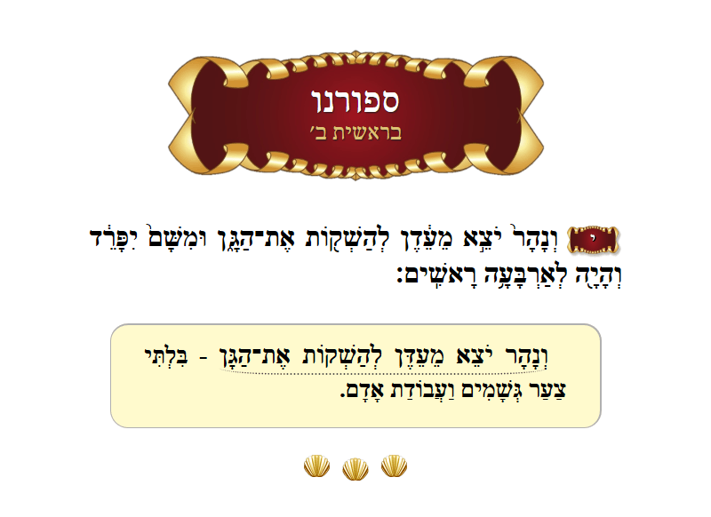 ספורנו בראשית פרק ב׳ פסוק י׳