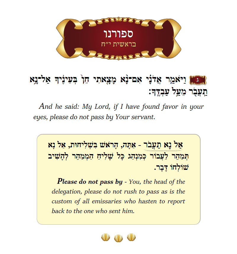 Seforno Bereishis Chapter 18 Verse 3