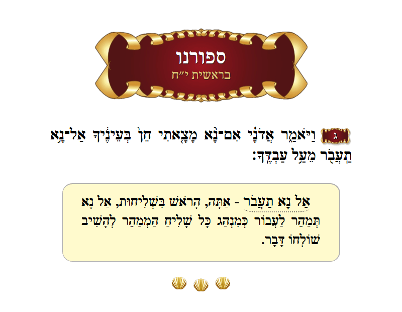 ספורנו בראשית פרק י״ח פסוק ג׳