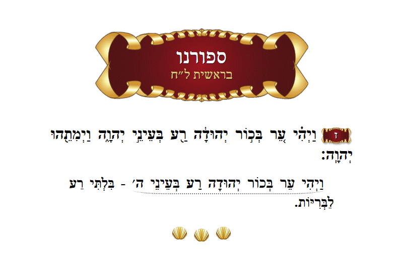 ספורנו בראשית פרק ל״ח פסוק ז׳