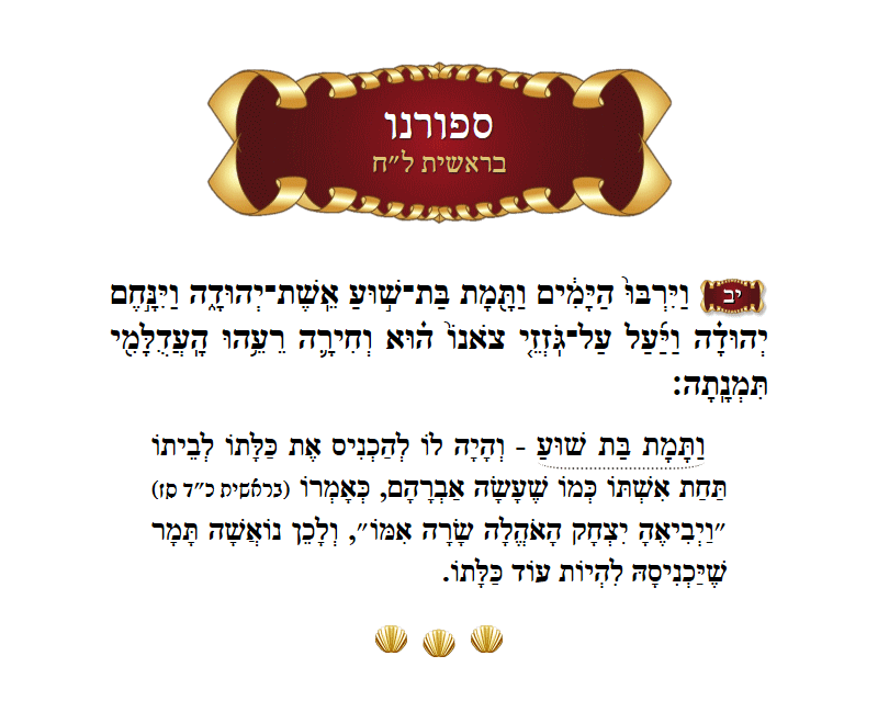 ספורנו בראשית פרק ל״ח פסוק י״ב