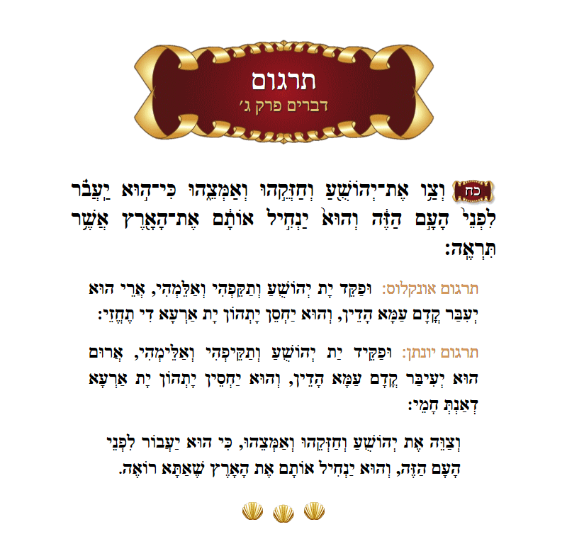 Targum Devarim Chapter 3 Verse 28