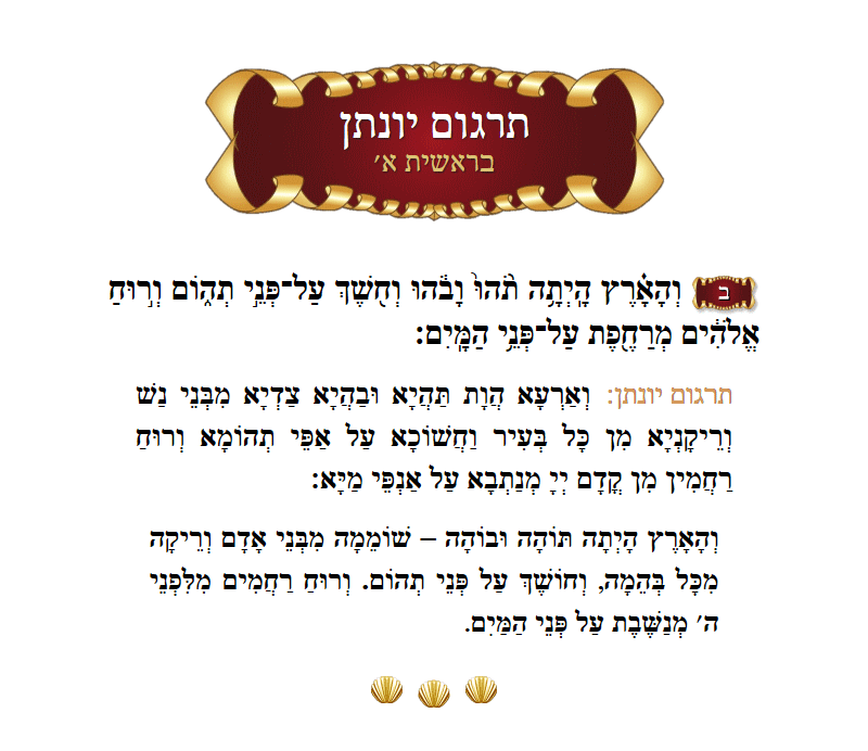 Targum Yonason Bereishis Chapter 1 Verse 2