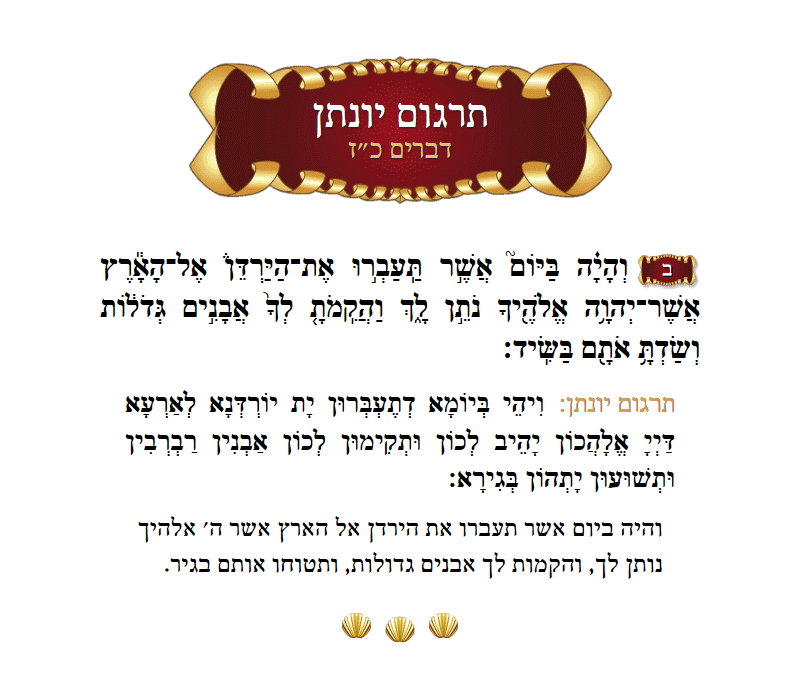 תרגום יונתן דברים פרק כ״ז פסוק ב׳