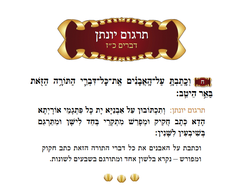 תרגום יונתן דברים פרק כ״ז פסוק ח׳