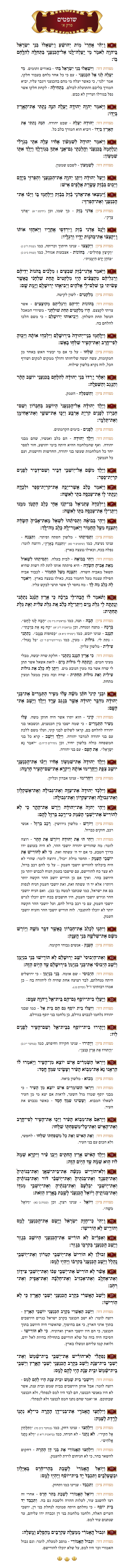 Sefer Shoftim Chapter 1 with commentary
