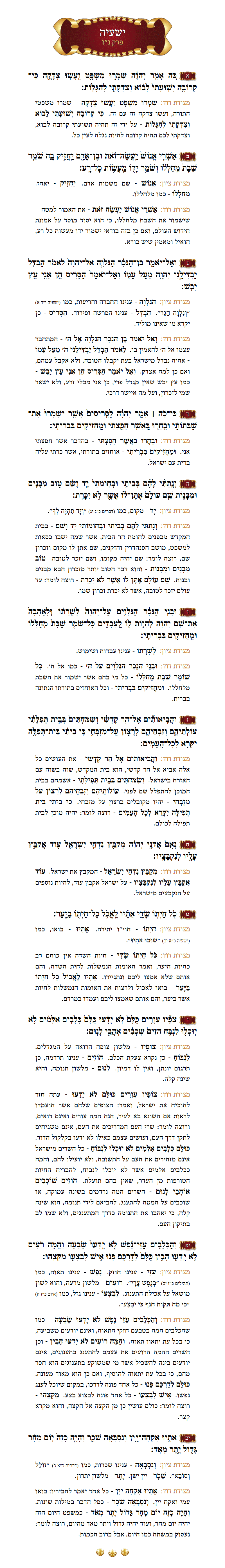Sefer Yeshayohu Chapter 56 with commentary