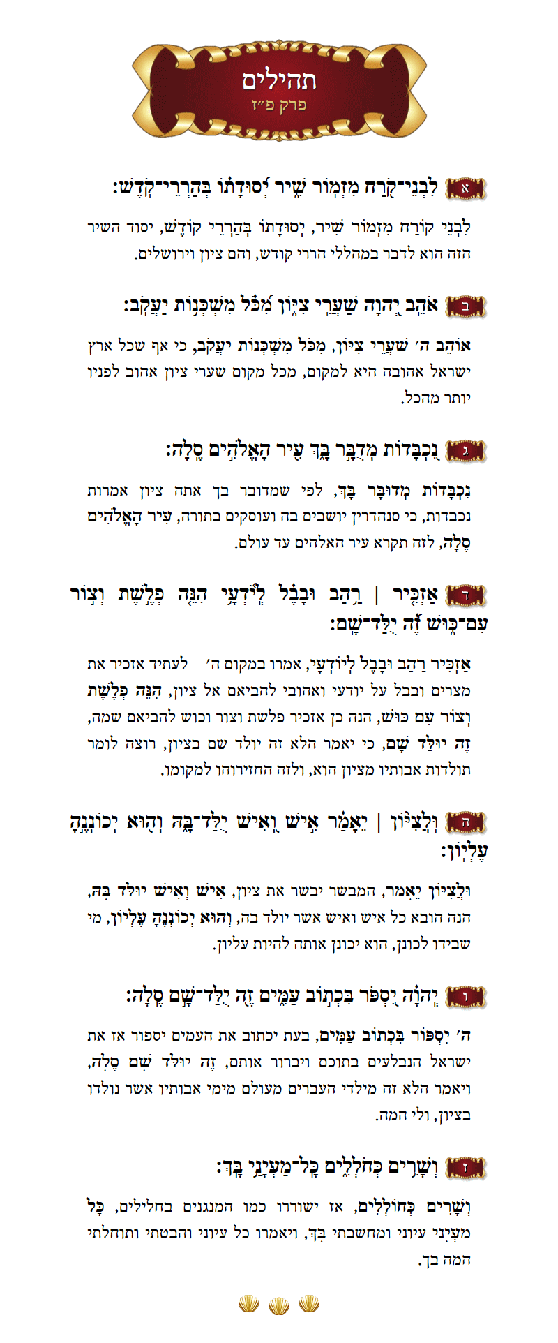 Sefer Tehillim Chapter 078 with commentary