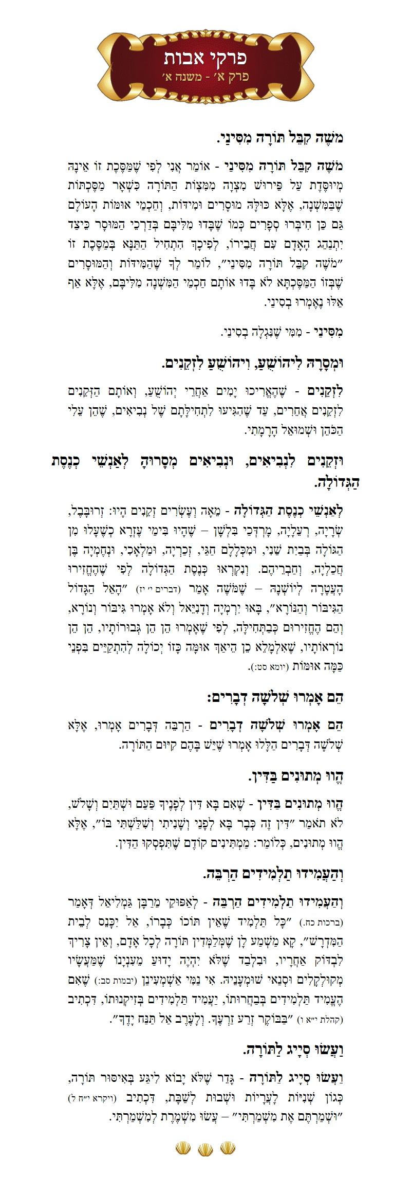 Masechta Avos Chapter 1 Mishnah 10 with commentary