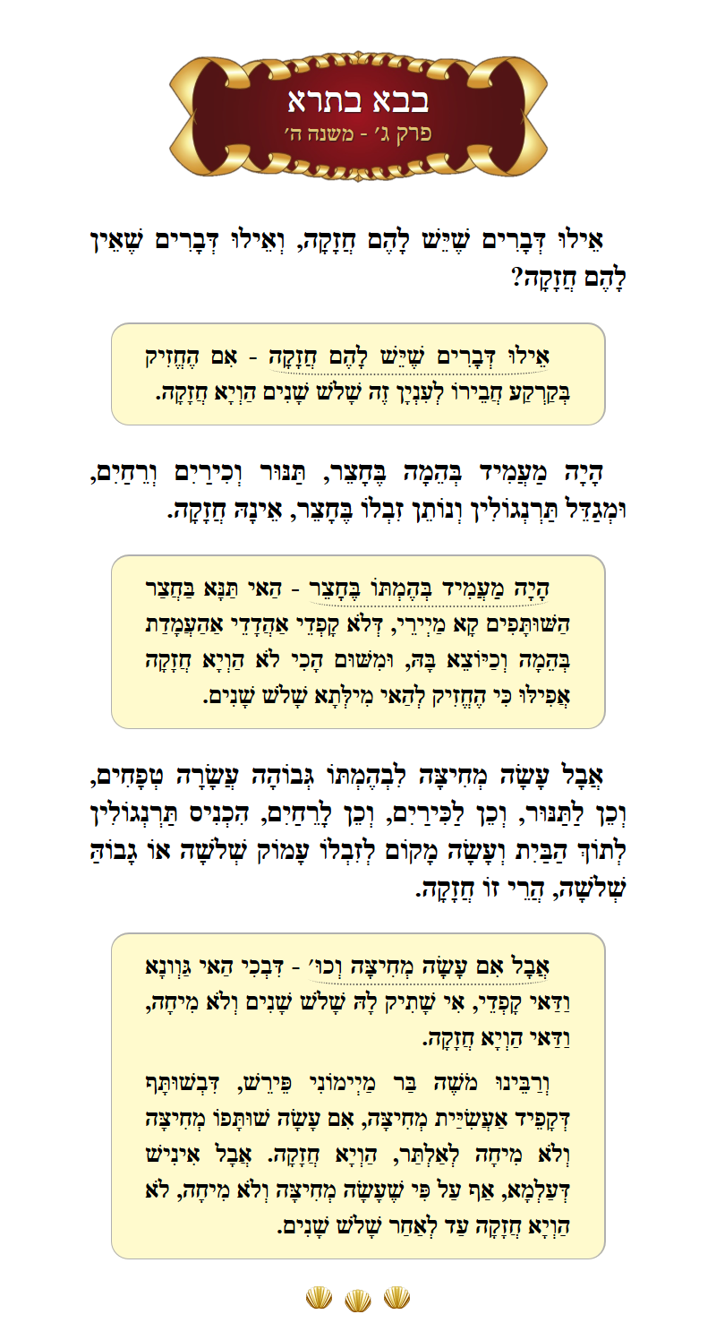 Masechta Bava Basra Chapter 3 Mishnah 5 with commentary