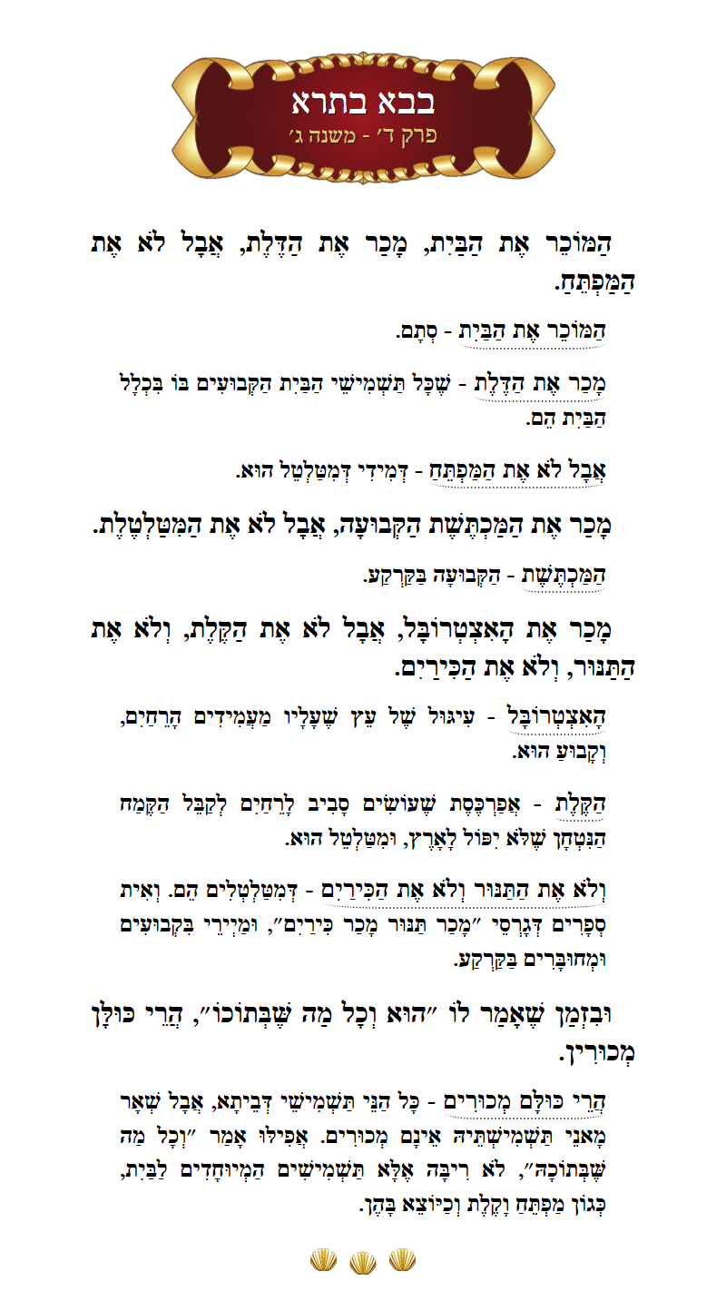 Masechta Bava Basra Chapter 4 Mishnah 5 with commentary