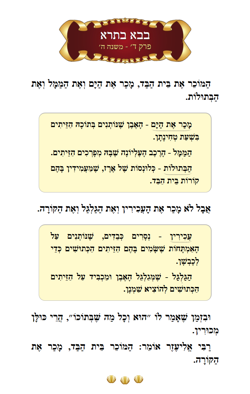 Masechta Bava Basra Chapter 4 Mishnah 5 with commentary