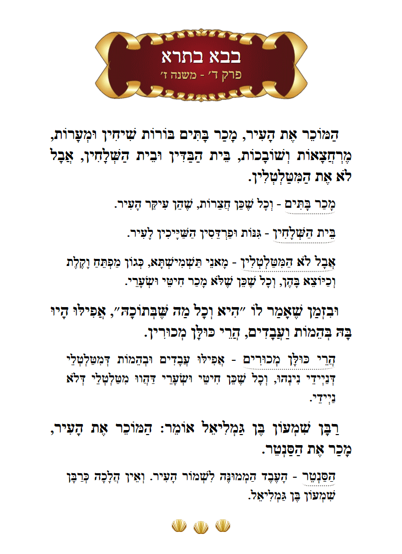 Masechta Bava Basra Chapter 4 Mishnah 7 with commentary