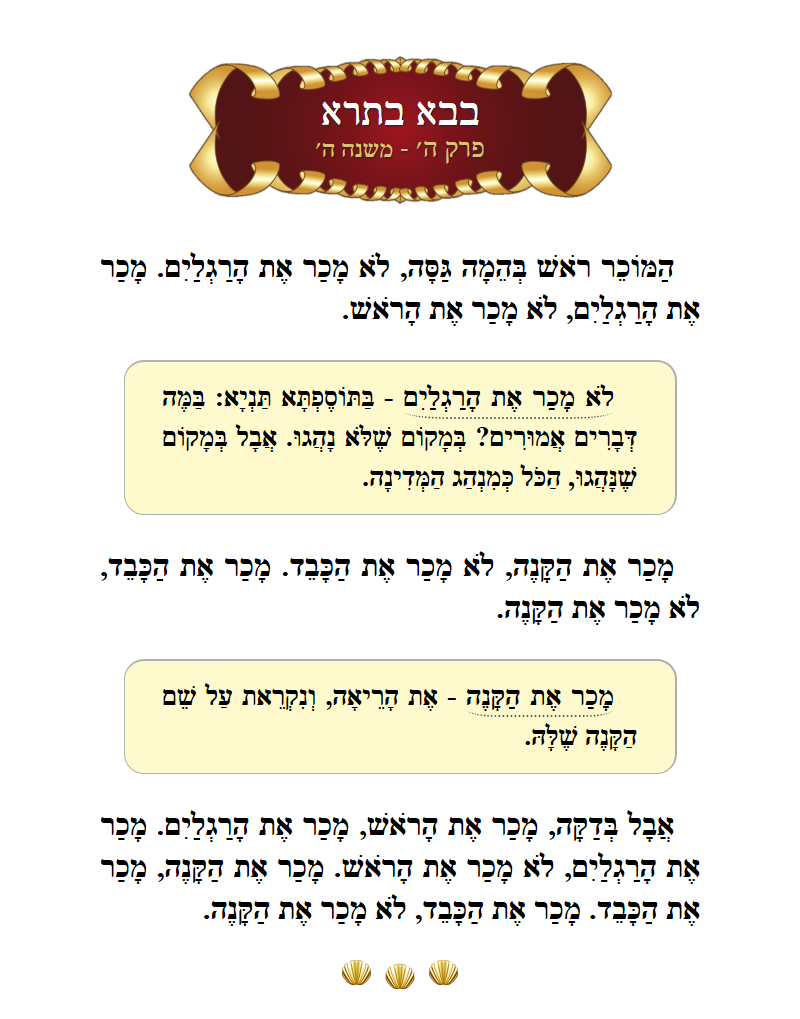 Masechta Bava Basra Chapter 5 Mishnah 5 with commentary