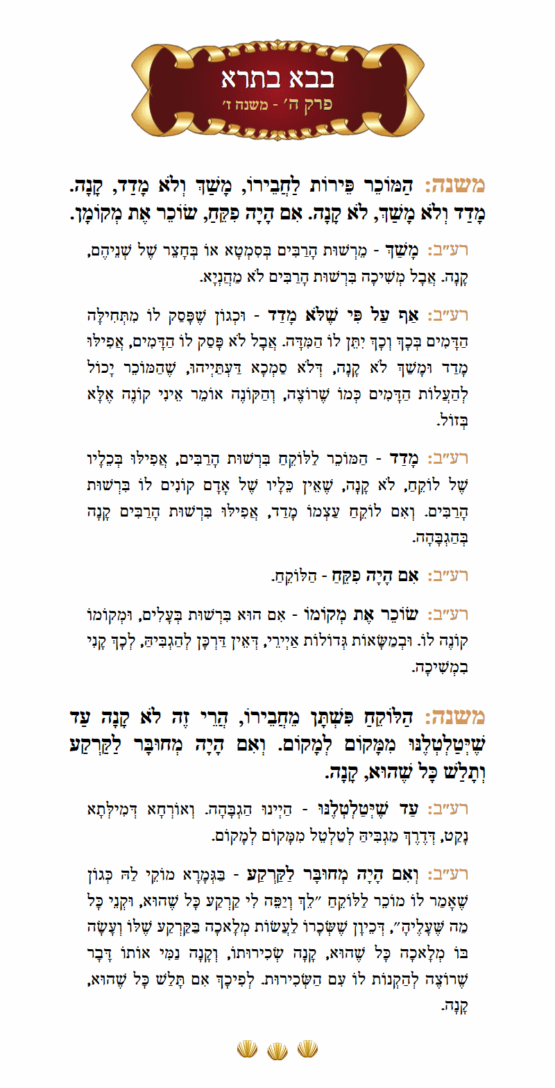 Masechta Bava Basra Chapter 5 Mishnah 7 with commentary