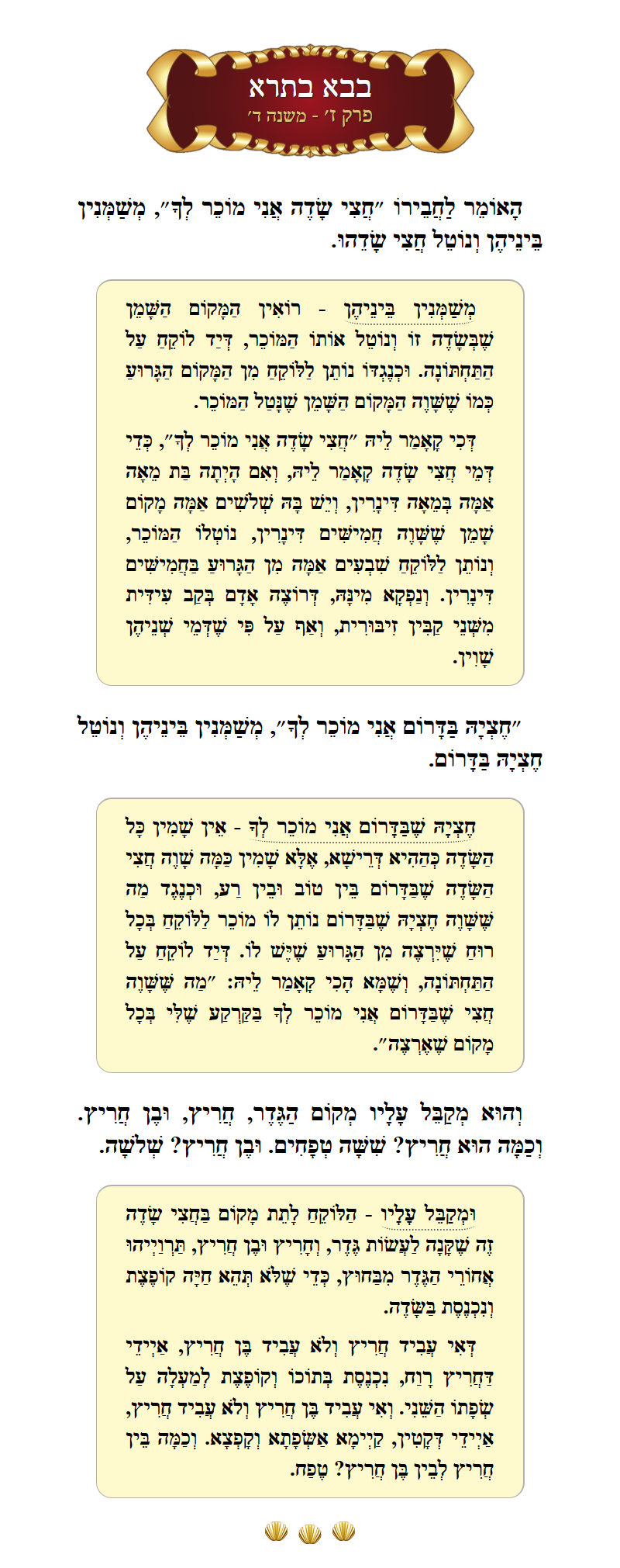 Masechta Bava Basra Chapter 7 Mishnah 4 with commentary