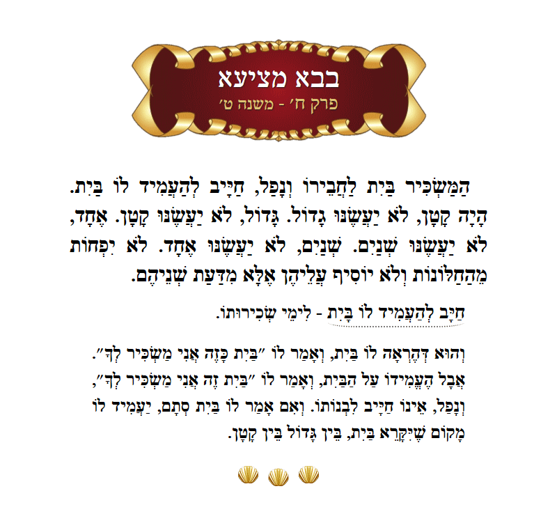 Masechta Bava Metzia Chapter 8 Mishnah 9 with commentary