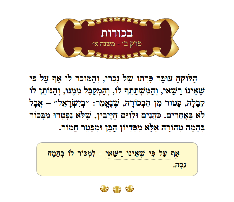 Masechta Bechoros Chapter 2 Mishnah 1 with commentary