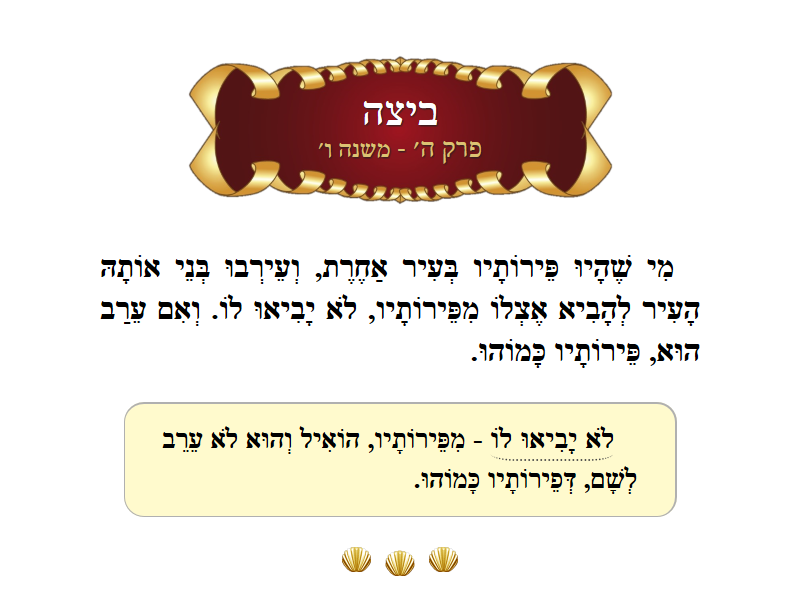 Masechta Beitzah Chapter 5 Mishnah 6 with commentary