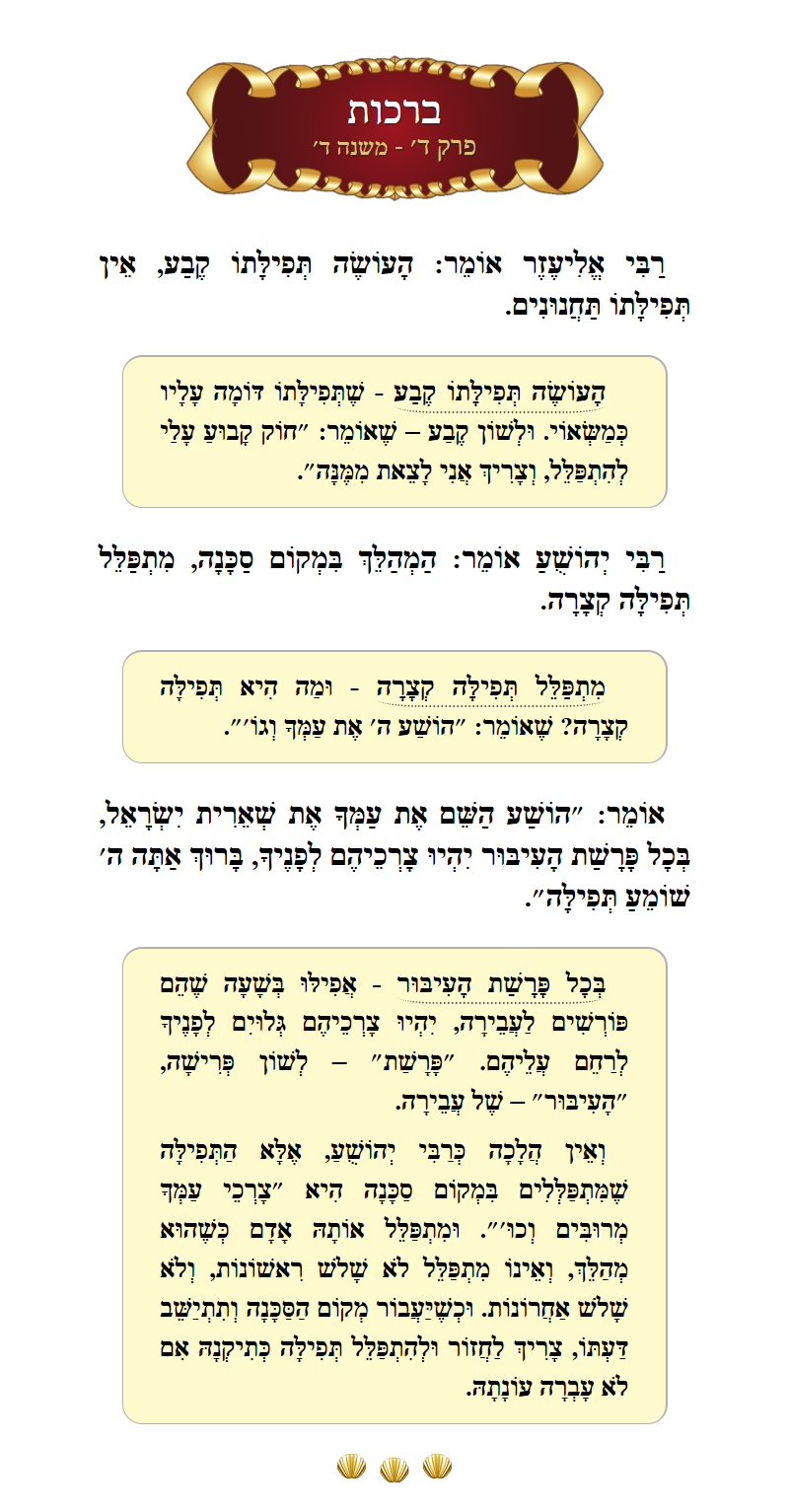 Masechta Berachos Chapter 4 Mishnah 4 with commentary
