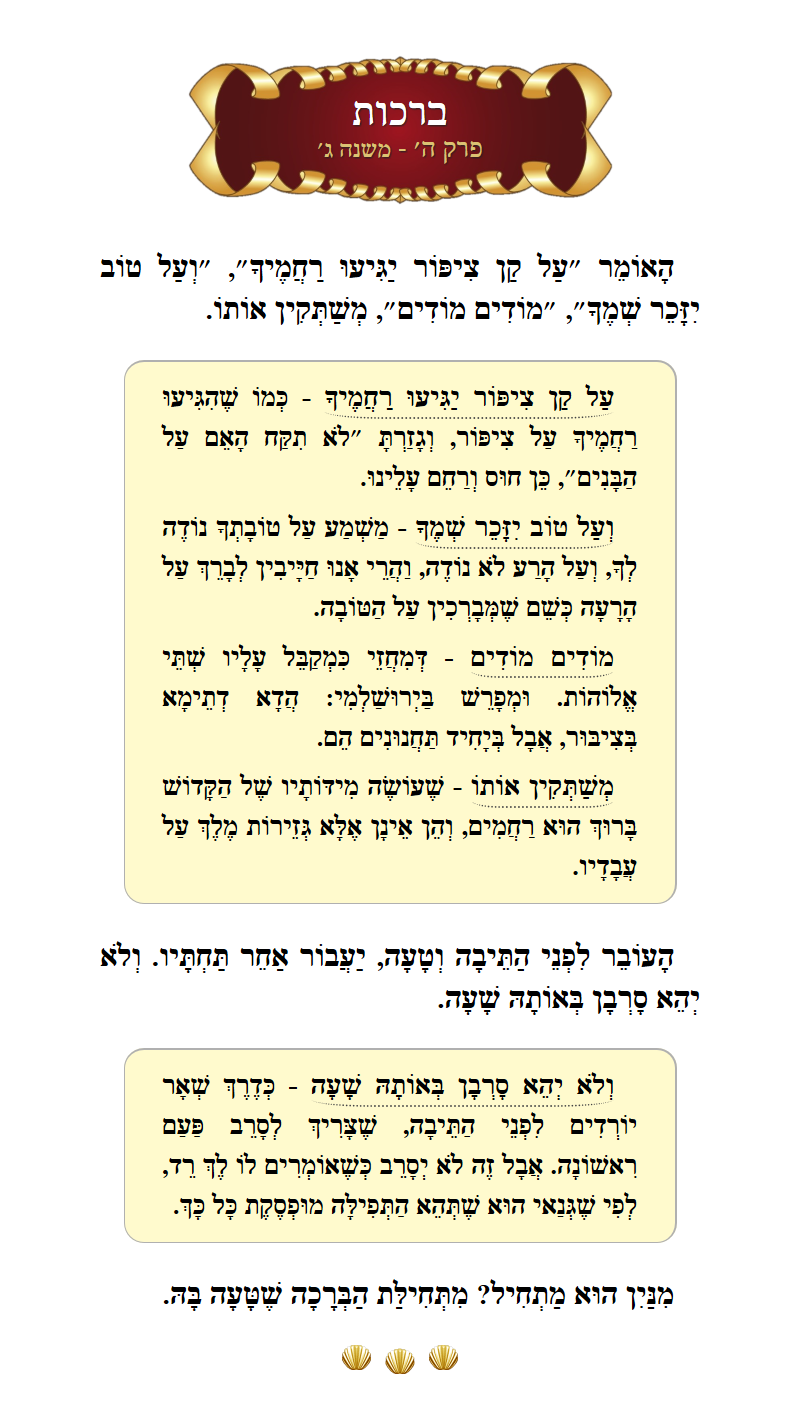 Masechta Berachos Chapter 5 Mishnah 3 with commentary