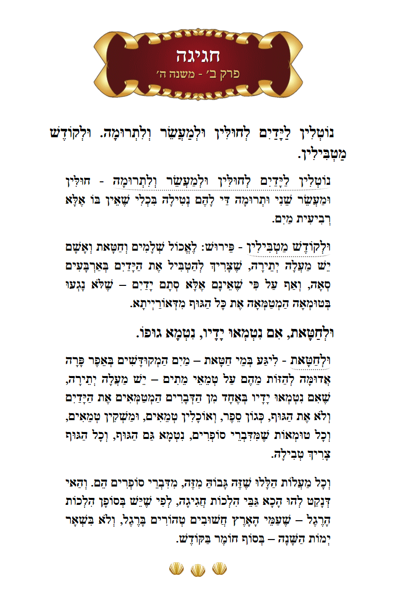 Masechta Chagigah Chapter 2 Mishnah 5 with commentary