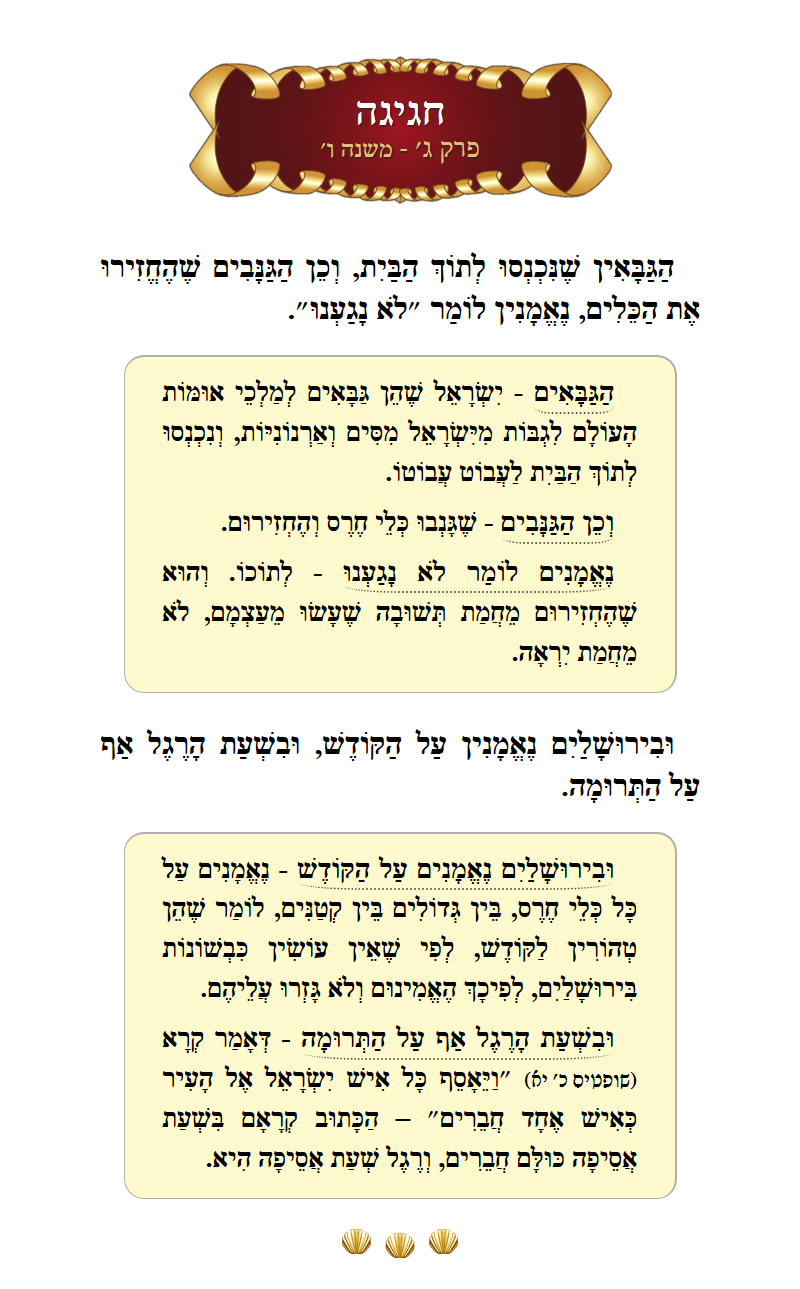 Masechta Chagigah Chapter 3 Mishnah 6 with commentary