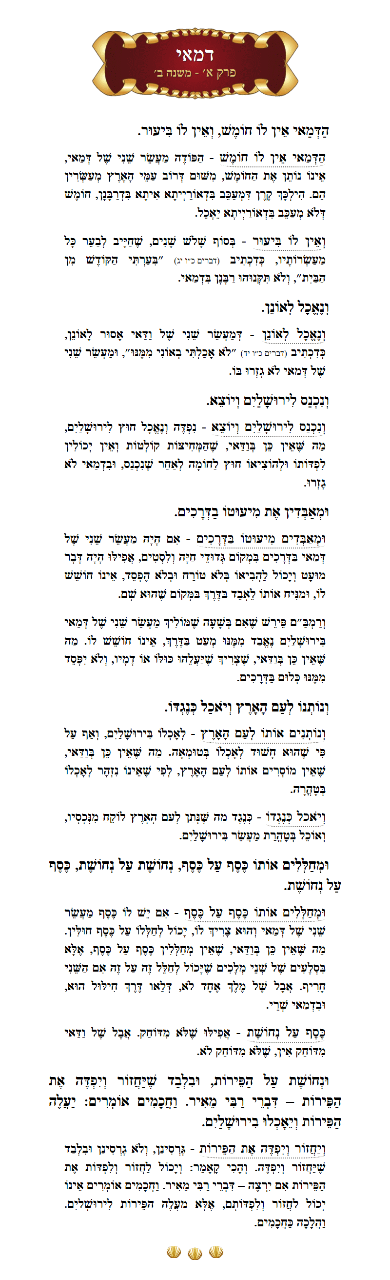 Masechta Demai Chapter 1 Mishnah 2 with commentary