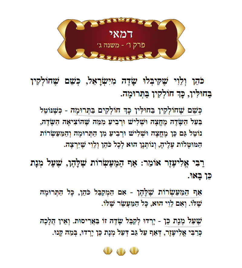 Masechta Demai Chapter 6 Mishnah 3 with commentary