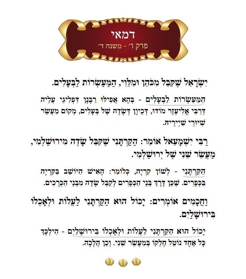 Masechta Demai Chapter 6 Mishnah 4 with commentary