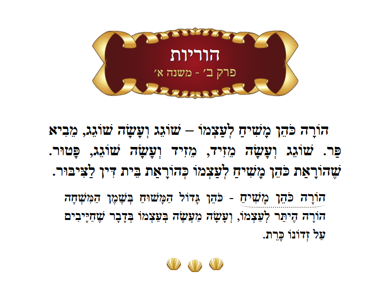 Masechta Horiyos Chapter 2 Mishnah 1 with commentary