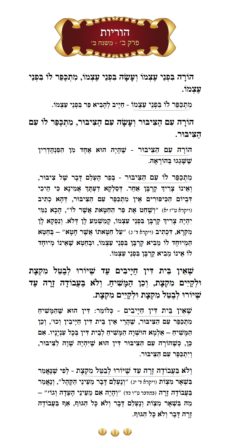 Masechta Horiyos Chapter 2 Mishnah 2 with commentary