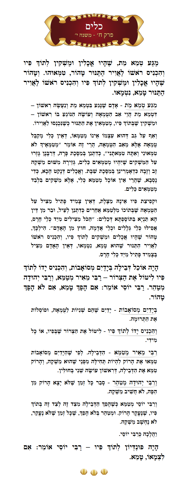 Masechta Keilim Chapter 8 Mishnah 10 with commentary