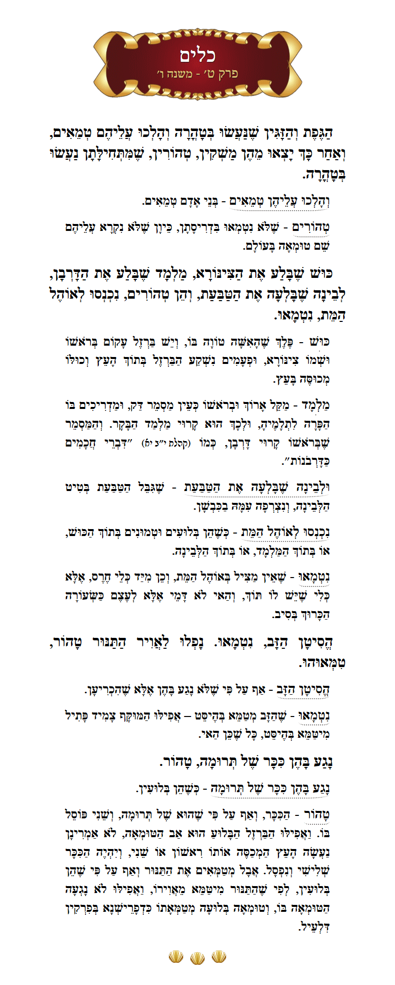 Masechta Keilim Chapter 9 Mishnah 6 with commentary