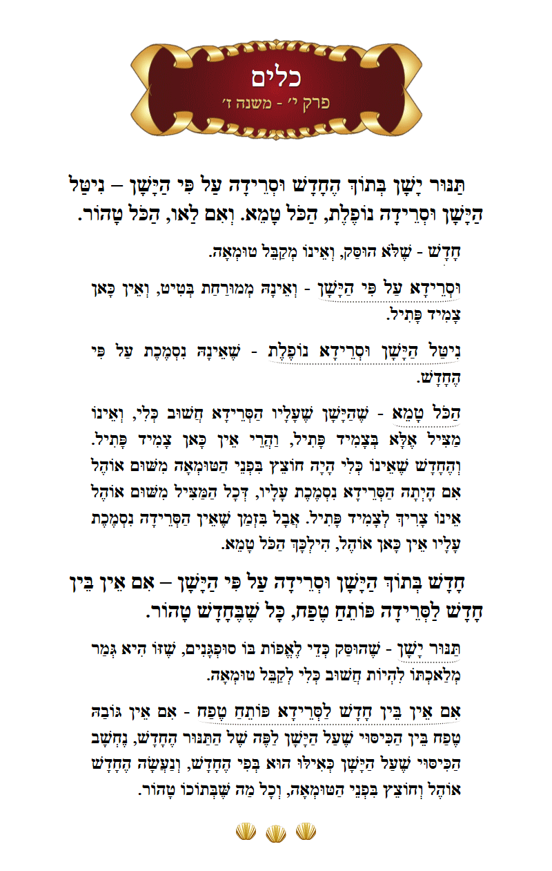Masechta Keilim Chapter 10 Mishnah 7 with commentary