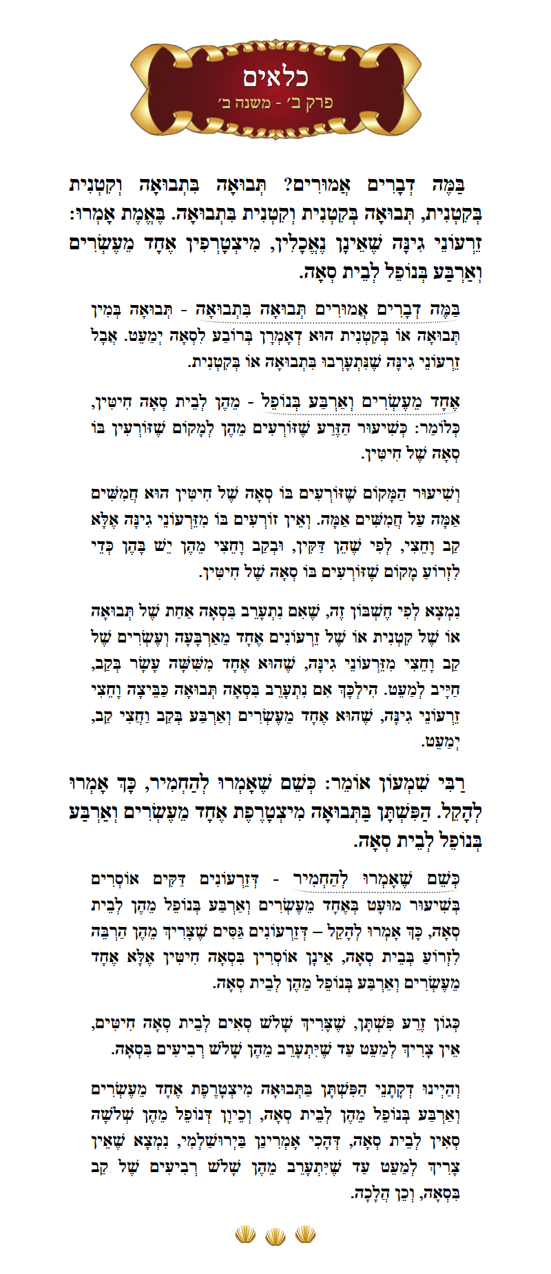 Masechta Kilayim Chapter 2 Mishnah 2 with commentary