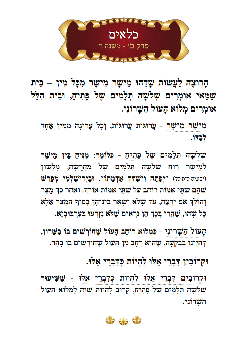 Masechta Kilayim Chapter 2 Mishnah 6 with commentary
