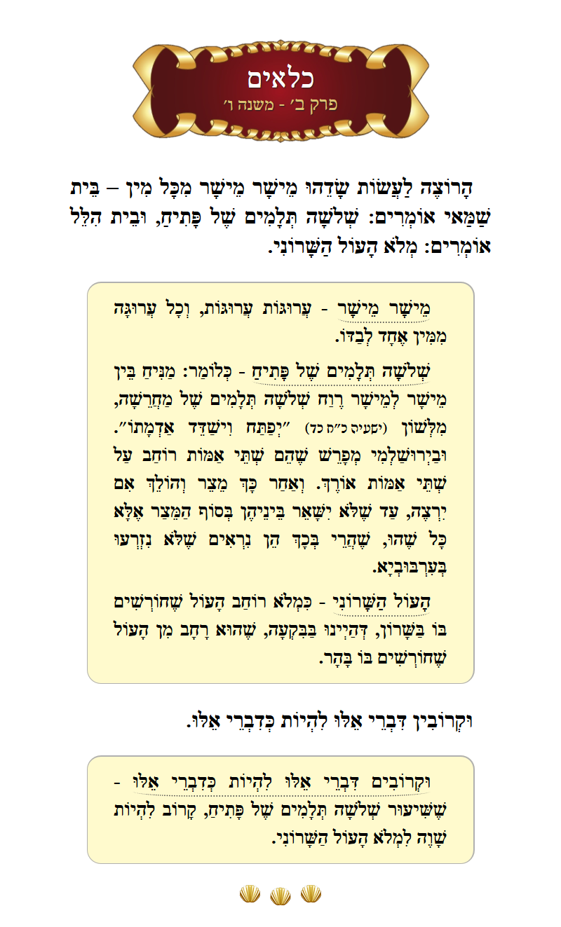 Masechta Kilayim Chapter 2 Mishnah 6 with commentary