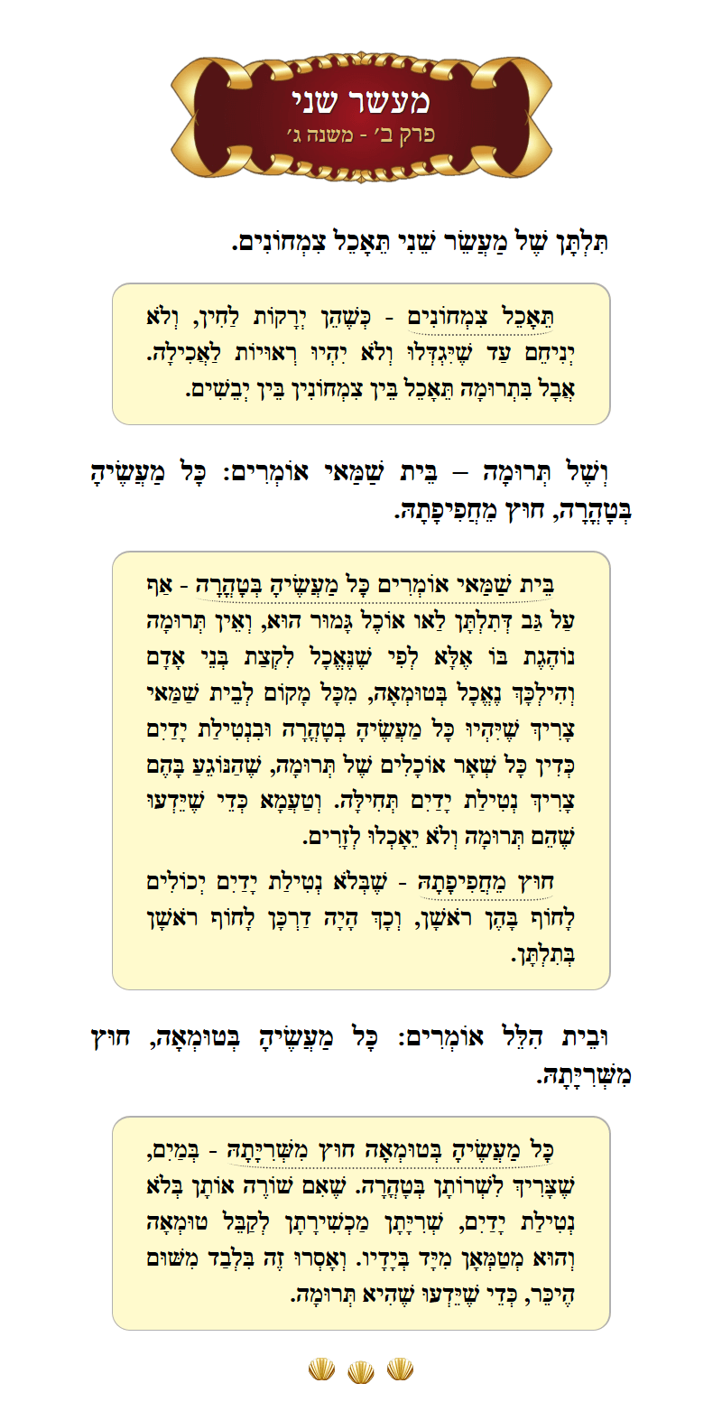 Masechta Maaser Sheni Chapter 2 Mishnah 3 with commentary