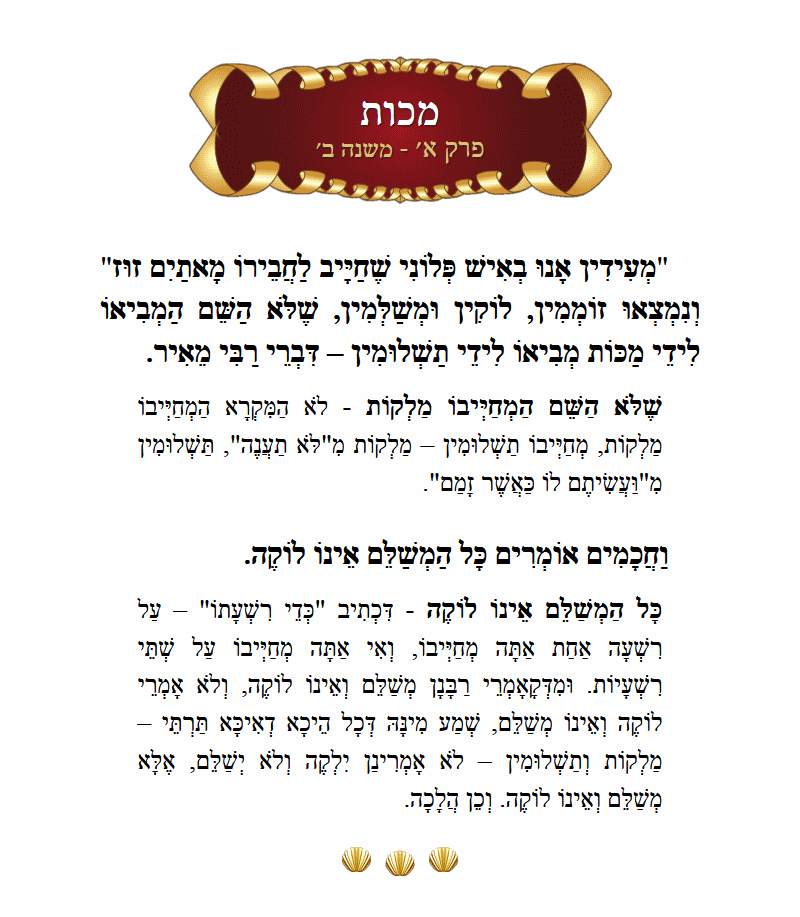 Masechta Makkos Chapter 1 Mishnah 2 with commentary