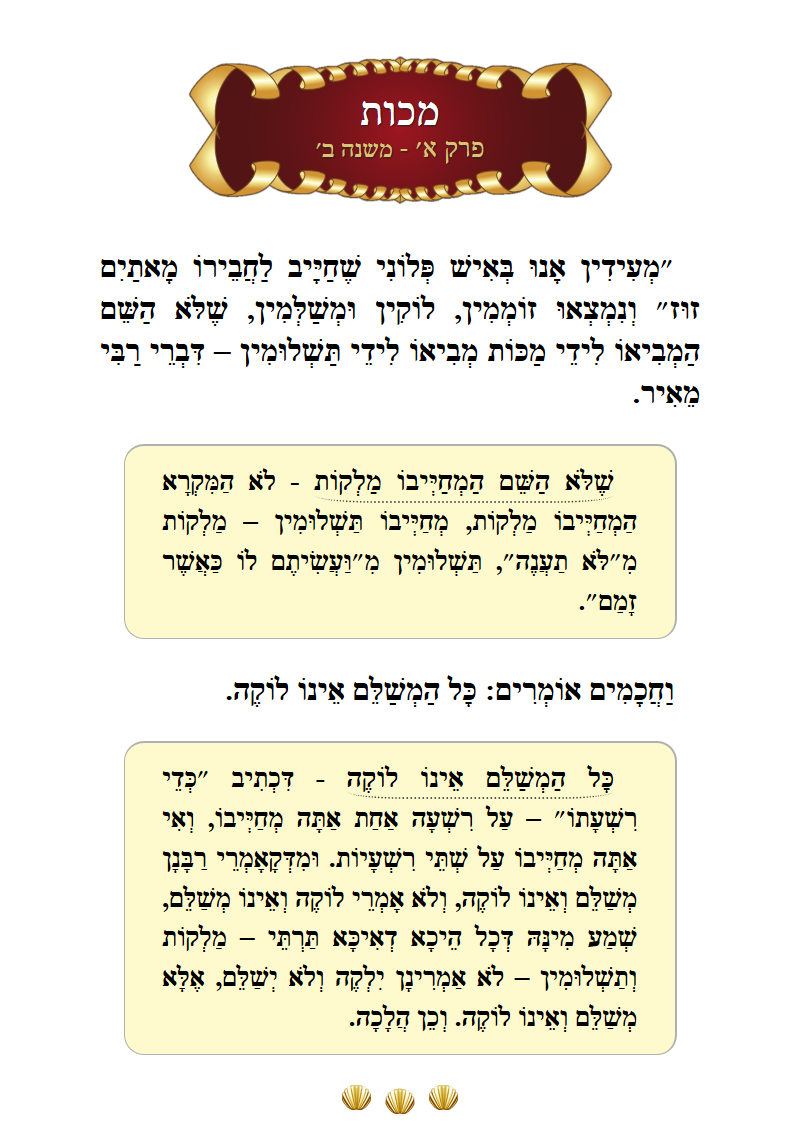 Masechta Makkos Chapter 1 Mishnah 2 with commentary