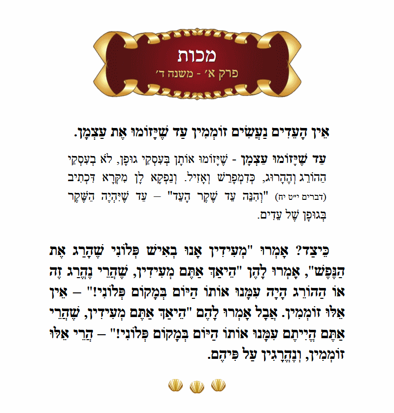 Masechta Makkos Chapter 1 Mishnah 4 with commentary