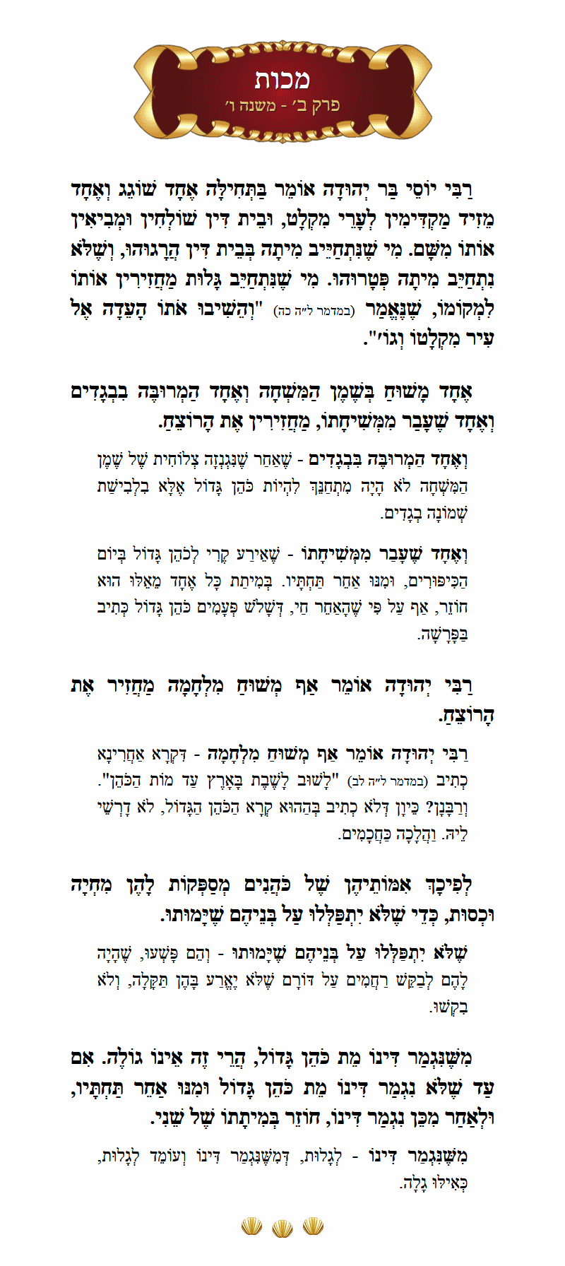 Masechta Makkos Chapter 2 Mishnah 6 with commentary