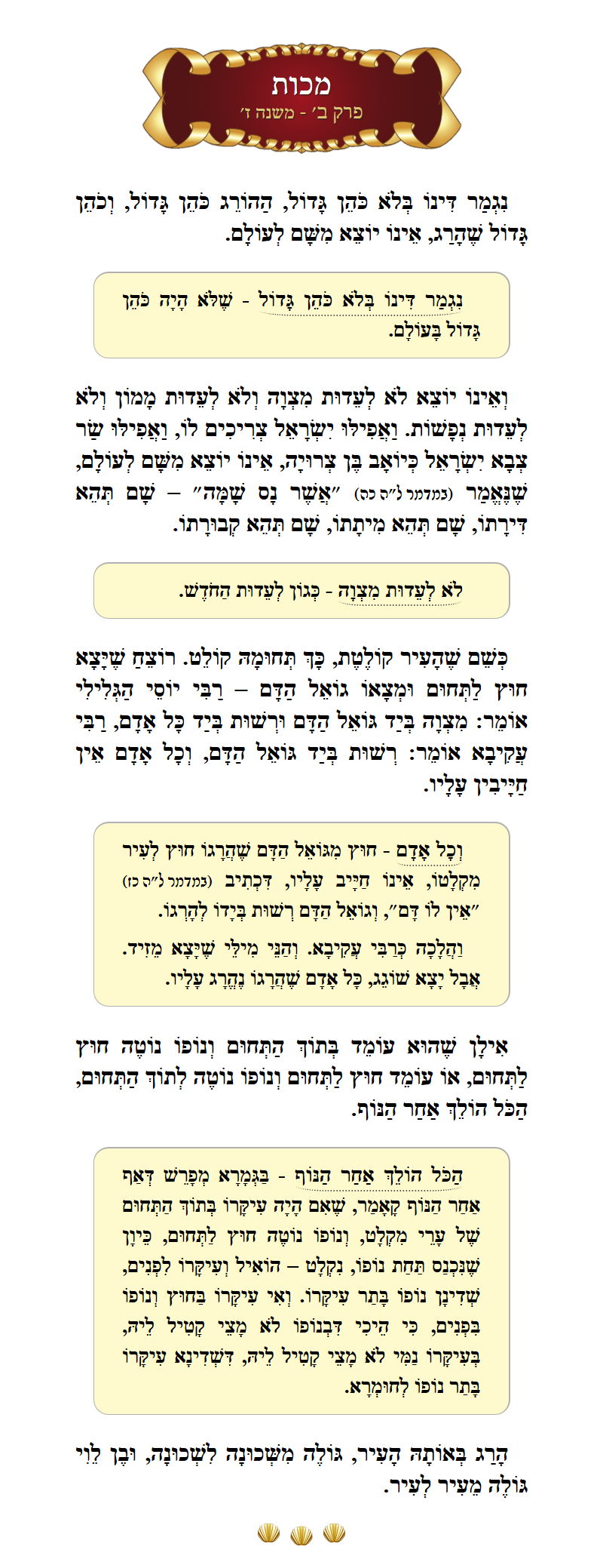 Masechta Makkos Chapter 2 Mishnah 7 with commentary