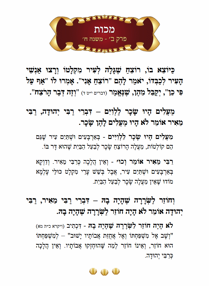 Masechta Makkos Chapter 2 Mishnah 8 with commentary