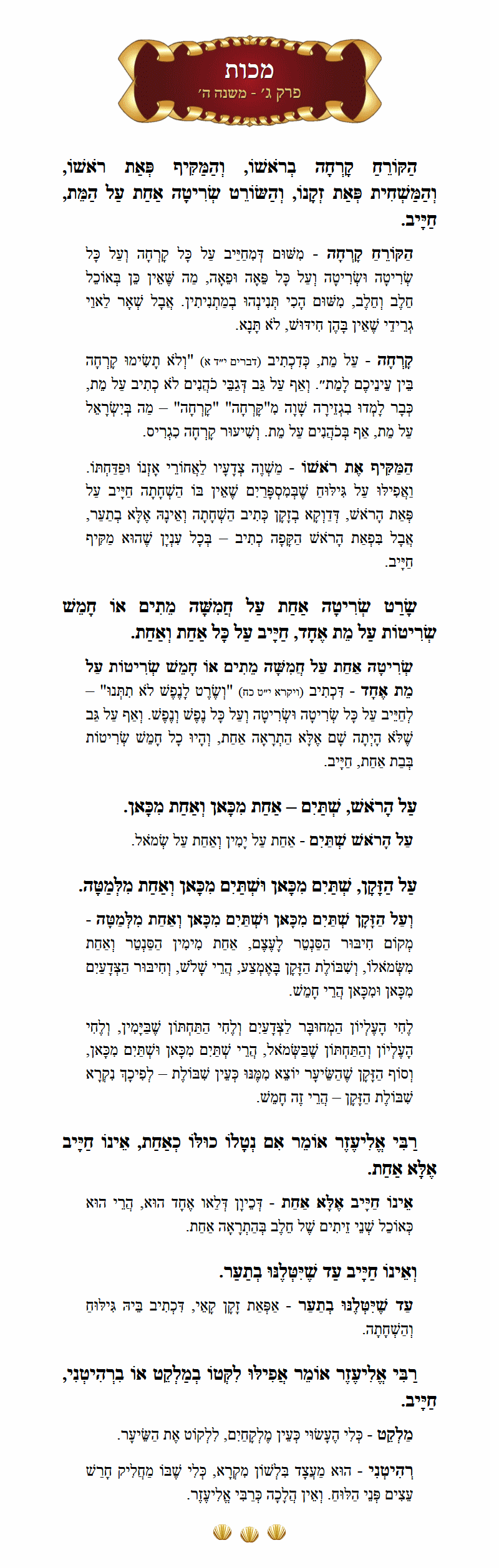 Masechta Makkos Chapter 3 Mishnah 5 with commentary