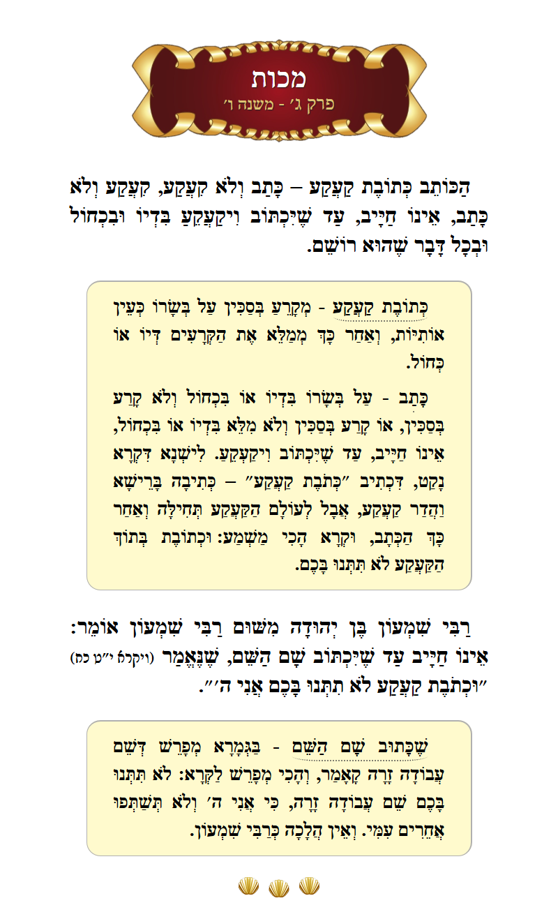 Masechta Makkos Chapter 3 Mishnah 6 with commentary