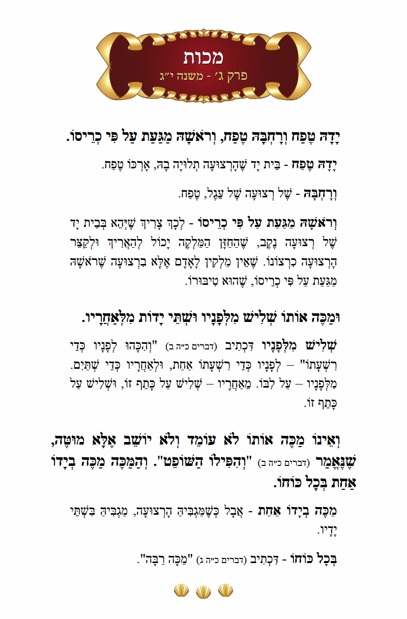 Masechta Makkos Chapter 3 Mishnah 13 with commentary