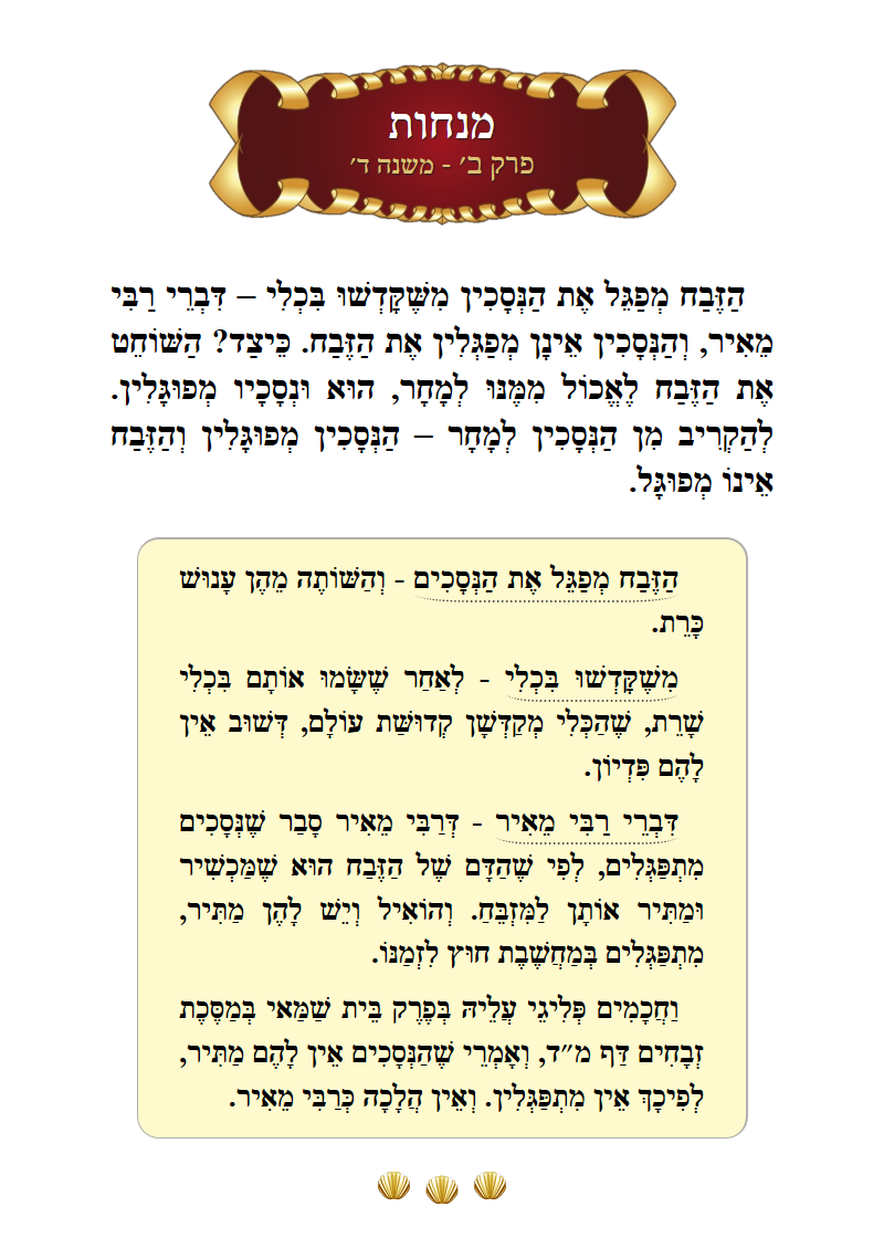 Masechta Menachos Chapter 2 Mishnah 4 with commentary